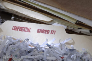 Confidential Shredded Files and File Folders.